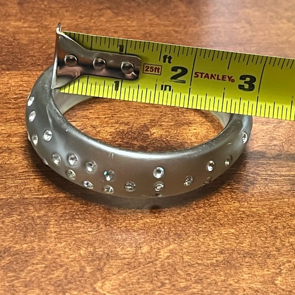 Vintage Plastic Bangle Bracelet with Rhinestones - Picture 6 of 6